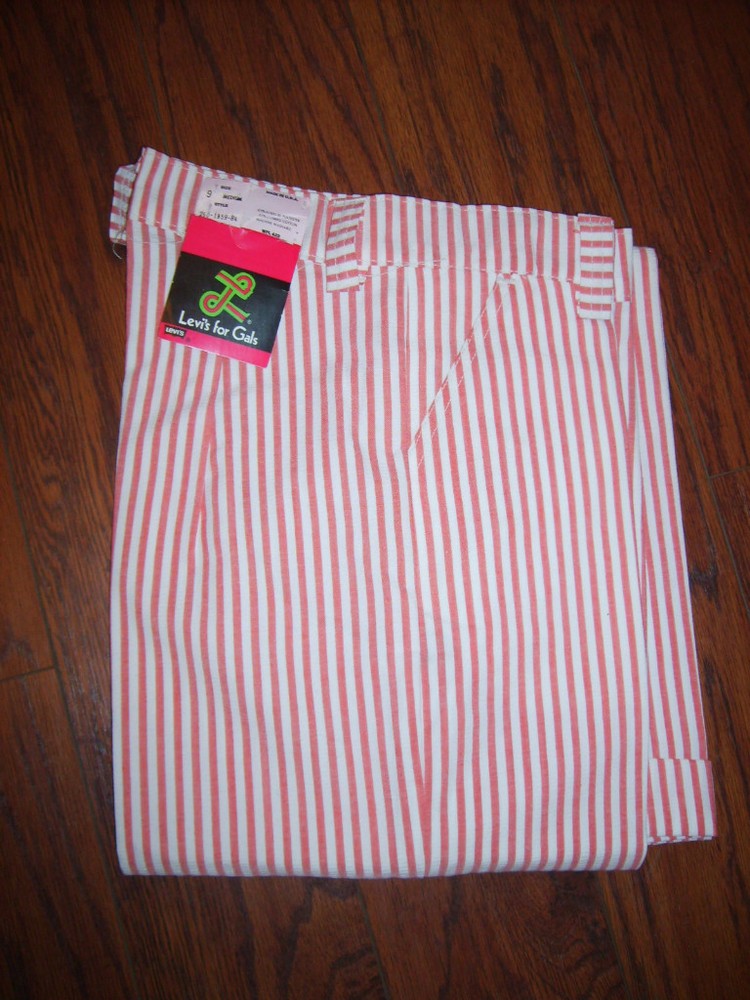 Womens 70’s Original Levi’s for Gals Sz 9 Barber Candy Striped Red/White Pants!
