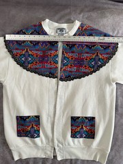 Vintage 90s Womens Large Lee Southwestern Aztec Cardigan Sweatshirt Jacket White