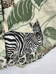 VTG Rhapsody Women’s Safari Animal Print Blouse Jungle Shirt Shoulder pads READ