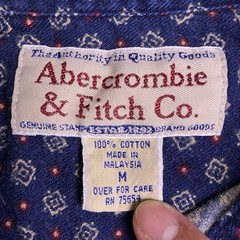 90s Abercrombie Fitch Shirt M Womens L/S Button Up Dark Navy Geometric Print