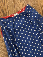 Vintage Saks Fifth Ave 1960s Cole California Long Polka Dot Blue White Skirt