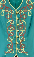 Vintage 1980s Howard Wolf Retro Green Teal Toggle Festive Jacket Size 12