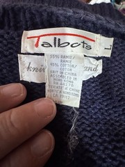 Vintage Talbots Hand Knit Fruit Patriotic School Teacher Cardigan Sweater Sz L