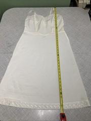 Vtg 50s 60s Barbizon Ariel Tafredda Full Slip White Taffeta Side Zip Fits XS/S