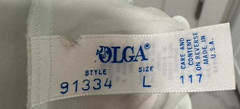 Vintage Silver Tag OLGA Silky SATIN & Lace Seafoam Nightgown, Sz. L, EXC; Rare!