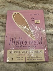 2 Pairs of Mellowmood Seamless Sheers -sz 11 400 needle 15 denier Taupe