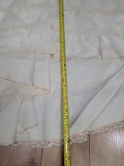VTG’70s JCPENNEY Off White Organza/Prairie Pioneer Wedding Dress/Long Sleeve