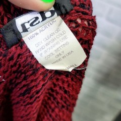 Vintage 90s TSP Womens S Red Black Ombre Open Knit Cardigan Duster Tie Front