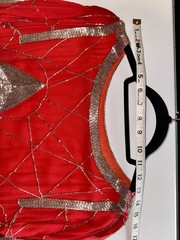 Vintage Red Beaded 70’s Disco Dress – As Is (see pics)