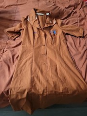 1970’s NIGHT OWL DINER Womens Vintage Restaurant Uniform Orange Dress Outfit 8