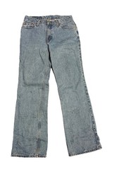 Vintage Levis 517 Bootcut Blue Jeans Red Tab Denim Womens 30×31.5 90s Distressed