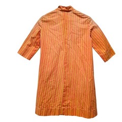 Vintage Marimekko Finland Dress Womens 6 Orange Yellow Stripe Cotton Mod Retro
