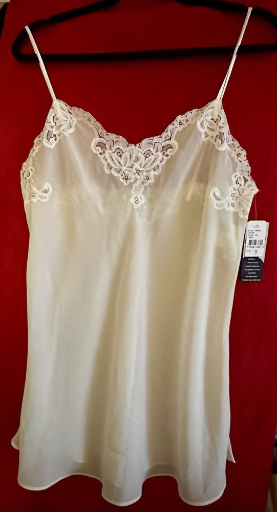 VTG Josie By Natori Lace Chemise Lingerie – New w/Tags – Cream – Size Medium