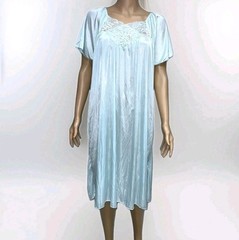 Cozee Corner Womens 3X Relaxed Silky Midi Stretch VTG Nightgown Semi Transparent