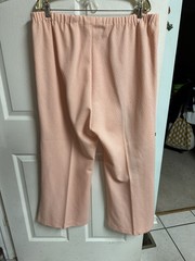 70’s 3 Pc Leisure Pant Suit Sz Stripe Peach Orange Sz 22 3xl Grandma Stretch Set