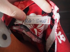 VTG 80s 90s Red White Black Floral Beach Hawaiian USA Made Muumuu Dress L