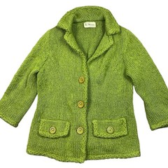 Vintage 1950s Lee Herman California avocado green collared cardigan Size S/M
