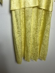Vintage 1980s Peplum Dress Floral Design Slim Handmade Unsized MEASUREMENTS Desc