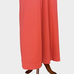 Vassarette Loungewear Dress Womens M Coral Zip Front Maxi Vintage 70s Kaftan Mod