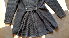 Vintage MEDICI BY GILL HARVEY Knit Wool Gray Two Piece Cardigan Asymmetry UK-10