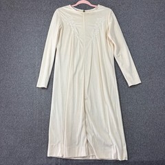 Vintage Sears Ivory Arnel Triacetate Floral Embroidered Kaftan Womens 14