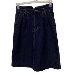 Vtg 80s Gitano A-line Denim Skirt Granola Chic Clean Girl Modest Dark Blue Wash