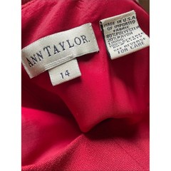 Vintage Ann Taylor Red Structured Short Sleeve Midi Secretary Dress Size 14