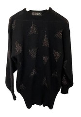 VTG Escada By Margaretha Ley Black Knit Long Sweater Women Size EU 36 /US Med