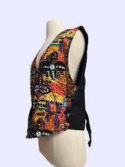 Vintage 90’s Spell Bound Abstract Colorful Sequin Vest Size Large