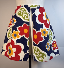 Vintage 60s 70s Skirt Over Shorts Skort Big Flower Groovy Jr Girl Woman Small