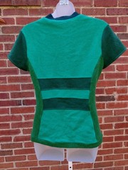 VTG 60s Mod Colorblock Knit Top Green Patchwork Brushed Thin Sweater Women’s S