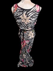 Vtg 90s Nostalgia Floral Zebra Maxi Dress Sheer S Whimsigoth Fairygrunge read