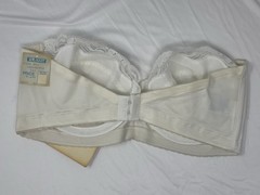 Vintage Strapless Underwire Bra Gelmart 36C ~ White Lace Seamless NWT NOS #C148