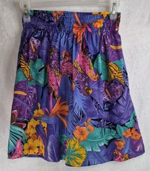 Vintage Tropical Shorts Womens M 12-14 Bird Floral High Rise USA Made 80s 90s