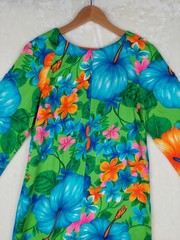 VTG 60/70s Pake Mu’u Maxi Dress POMARE M/L Neon Festival Boho Hippie Psychedelic