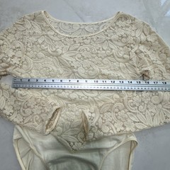 Vintage Victoria’s Secret Lace Bodysuit Ivory Sheer Long Sleeve USA Small