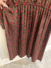 VTG Lady Carol Petites of New York Paisley Print Button Dress Elastic Waist Sz12