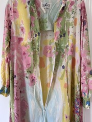 Vtg 70s Butterfield 8 Floral Maxi Kaftan Muumuu Dress Retro Boho Caftan Small