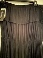 Strapless Jumpsuit Romper VTG 90s Coco Bianco Black Gauze Rayon Sz M NWT $88