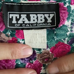 Vintage 80s/90s Tabby of California Floral Print Midi Dress Size 14 Cottagecore