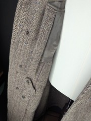 Vtg 1950s John Wanamaker Coat 100% Wool Harris Tweed Handwoven Scotland Brown XL