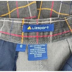 Lizsport Vintage Corduroy Plaid Shorts High Waist Cotton Womens 6 Liz Claiborne