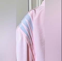 1970s Lilli Ann Adolph Schuman Pink Blue Hostess Maxi Dress ILGWU Union M