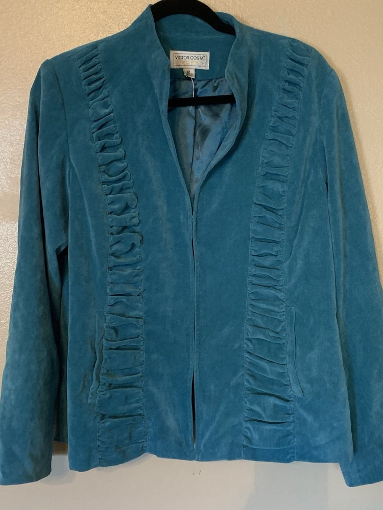 Vintage Victor Costa Occasions Faux Suede Blazer Size M