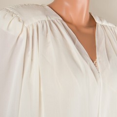 💖 PATRA Ivory Chiffon Formal Jacket Open Front Tunic Sheer Long Sleeve 18 NWT
