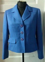90’s EVAN PICONE Royal Blue Lined Structured Suit Jacket Blazer 8P