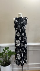 Vintage Floral Mid Dress Women No Size