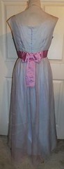 Vintage 60s Blue & Lavender Chiffon Covered Long Party Dress Harry Keiser B36