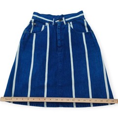 Vtg 70’s Rumble Seats by Wilkins Jean Skirt Women’s 24 In Waist Striped Cotton