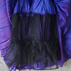 Zum Zum 1980s Party Dress Juniors 5-6 Purple Blue Lace Polyester Acetate